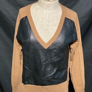 Mason Angora sweater with faux leather